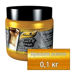Емаль декоративна акрилова «Touch of Magic» Maxima — 0.1 кг (червоне золото) швидковисихна емаль