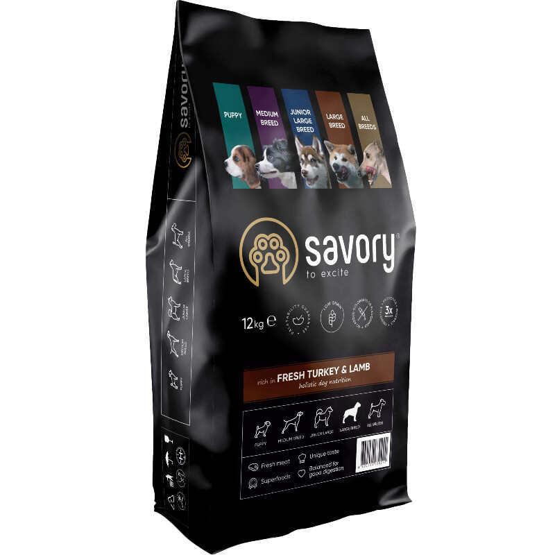 Сухий корм Savory Fresh Lamb & Turkey Adult Large для собак великих порід індичка 12кг