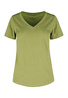 Базовая женская футболка - трикотажная, зеленая Volcano XXL