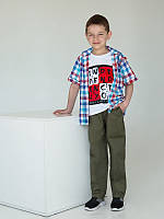 Штани джеггінси для хлопчика, дитячі SmileTime Fashion, хакі 110