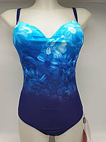 Купальник женский слитный с элегантным цветочным дизайном Teres 42 Темно-синий 6747