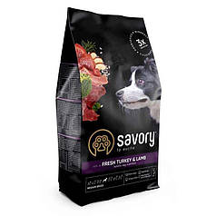 Savory Fresh Turkey & Lamb Adult Medium Breeds Сухий корм для дорослих собак середніх порід, індичка 1кг