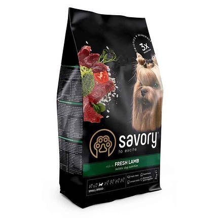 Savory Fresh Lamb Adult Small Breeds Сухий корм зі свіжого м'яса ягняти для собак малих порід 3кг, фото 1