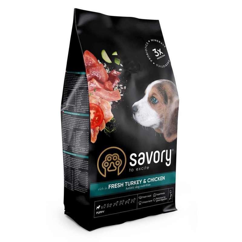 Savory Fresh Turkey & Сhicken Puppy All Breeds Сухий корм з індичкою та куркою для цуценят всіх порід 3кг