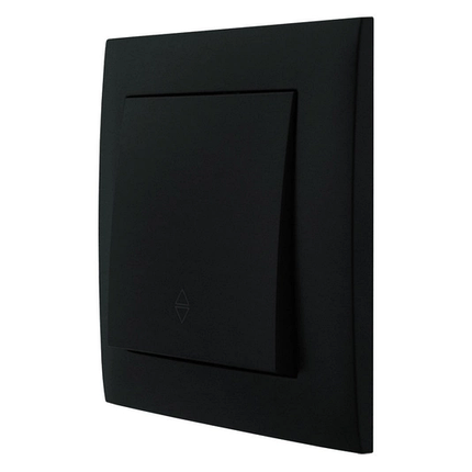 Вимикач Marshel Ideal 1 кл. прохідний чорний VS10-297-B, фото 2