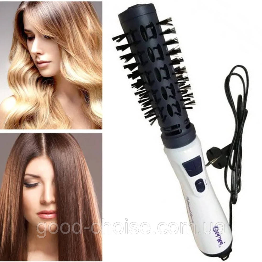 Фен-щітка для волосся 1000 Вт Gemei GM-4826 / Стайлер для укладання / Фен-браш, фото 1