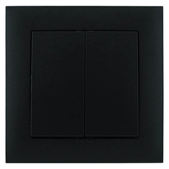 Вимикач Marshel Ideal 2-клавішний чорний VS10-300-B