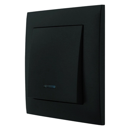 Вимикач Marshel Ideal 1 кл. з підсвіткою чорний VS10-299-B, фото 2