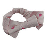 Пов'язка дитяча 46-52 розмір бавовна для дівчинки на голову головні убори рожевий (ПД295), фото 2