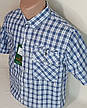 Бавовняна чоловіча теніска Hetai vk-0515 класична синя в клітку, стильна чоловіча теніска 100% бавовна, фото 10