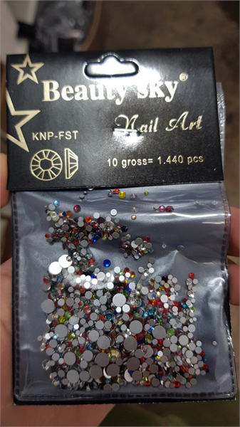 Камені для нігтів, мікс колір 1440шт (різних розмірів)