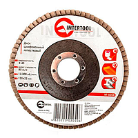 Диск шлифовальный лепестковый 125 x 22мм зерно K40 INTERTOOL BT-0204 154953