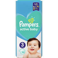Подгузник Pampers Active Baby Midi Размер 3 (6-10 кг), 58 шт. (8001090949707) (код 888263)