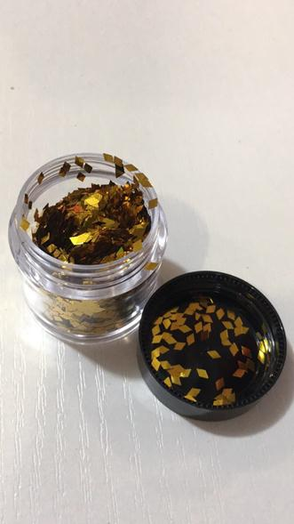 Конфеті ромб в баночці золоті