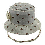 Панама дитяча 48, 50, 52, 54 розмір бавовна для дівчинки панамка головні убори молочний (ПД301), фото 2