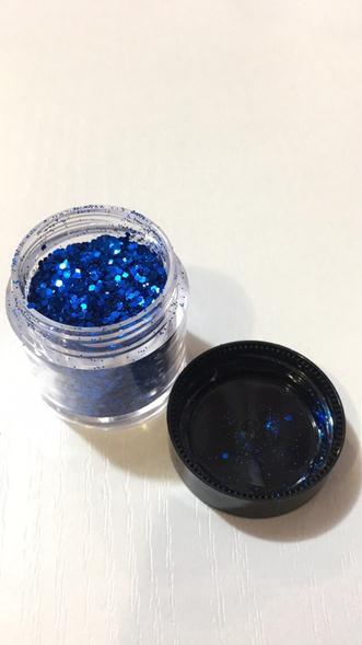 Блискітки + конфеті багатогранник сині