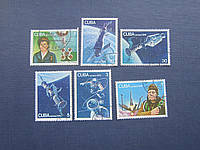 6 марок Куба 1976 космос история космонавтики ракеты орбитальные станции космонавты гаш