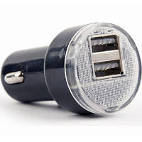 Зарядное устройство EnerGenie USB 2.1A black (EG-U2C2A-CAR-02) (код 1260072)