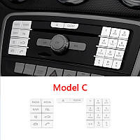 Хромовані накладки 20шт на кнопки центральної панелі для Mercedes-Benz GLA X156 CLA C 117 A B -Class W176 W246