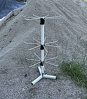 Металева біла вертушка 70 см із гачками 3 яруси на ніжках для біжутерії та брелків