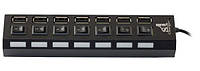 Концентратор USB 2.0 1stCharger 7 портів, пластик, Black (код 1241167)