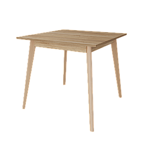 Стіл квадратний нерозкладний  Neman БОН 780х780, колір дуб торро /  лак, фото 2