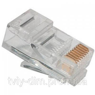 Конектор Ritar RJ45 cat.5e UTP 8P8C PREMIUM (золочені контакти) 100 шт (13193) (код 823785)