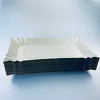 Тарелки одноразовые бумажные 14 см * 20 см - (100шт). (Тарелка одноразовая бумажная)