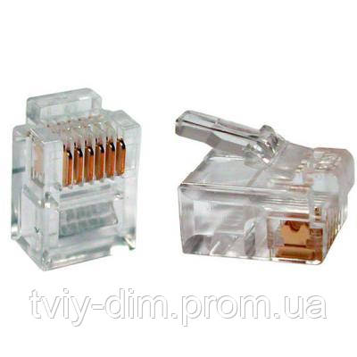 Коннектор PATRON RJ12 6P6C * 40 (CON-RJ-12-6P6C-40) (код 1157652)