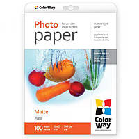 Фотобумага ColorWay, матовая, A6 (10x15), 190 г/м2, 100 л (PM1901004R) (код 887474)