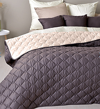 Покривало 240 шоколад євро розмір двостороннє, Якісне євро покривало на велике ліжко Шоколад