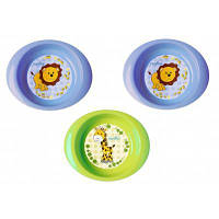 Набор детской посуды Nuvita тарелочки 6м+ 3шт. глубокие синие и салатовая (NV1422Blue) (код 1144386)