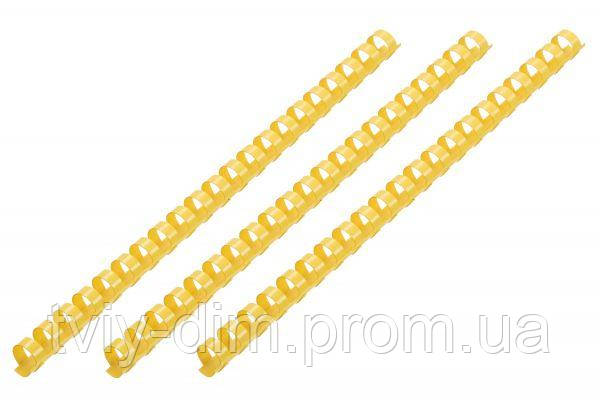 Пластикові пружини для біндера 2E, 08 мм, жовті, 100 шт. 2E-PL08-100YL (код 1423214)