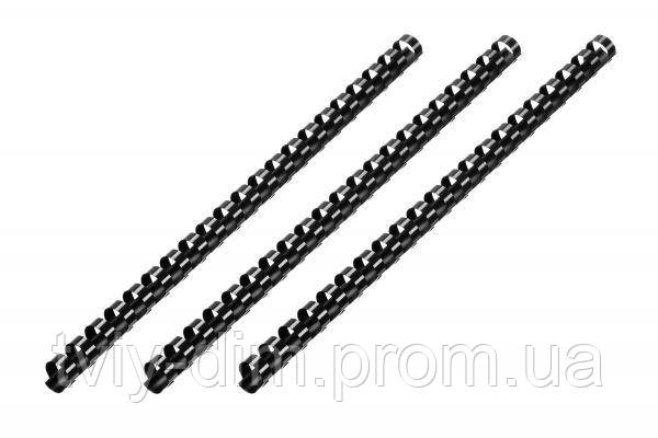 Пластикові пружини для біндера 2E, 14 мм, чорні, 100 шт. 2E-PL14-100BL (код 1423225)