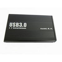 Карман внешний 3,5" Maiwo K3502-U3S black для HDD SATA через USB3.0 на винтах алюм. черный (код 183441)