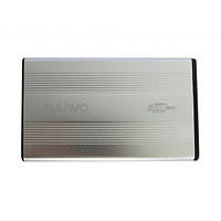 Карман внешний 2,5" Maiwo K2501A-U2S silver SATA через USB2.0 на винтах алюм. серебр. (код 250479)