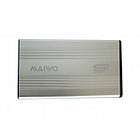 Кишеня зовнішня 2,5" Maiwo K2501A-U3S silver SATA через USB3.0 на гвинтах алюм. срібло. (код 340165)