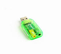 Адаптер Gembird SC-USB-01 green USB2.0-Audio (код 893592)