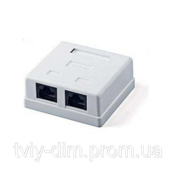 Розетка RJ45 x2 UTP 5e Atcom (15254) (код 660013)