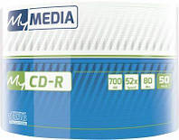 CD-R MyMedia (69206) 700MB 52x Wrap 50шт Full Printable без шпинделя (код 1193443)