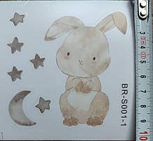 Вінілові наклейки на стіну 6 звірят 8 х 7 см 6 штук Б284-6 -1, фото 4