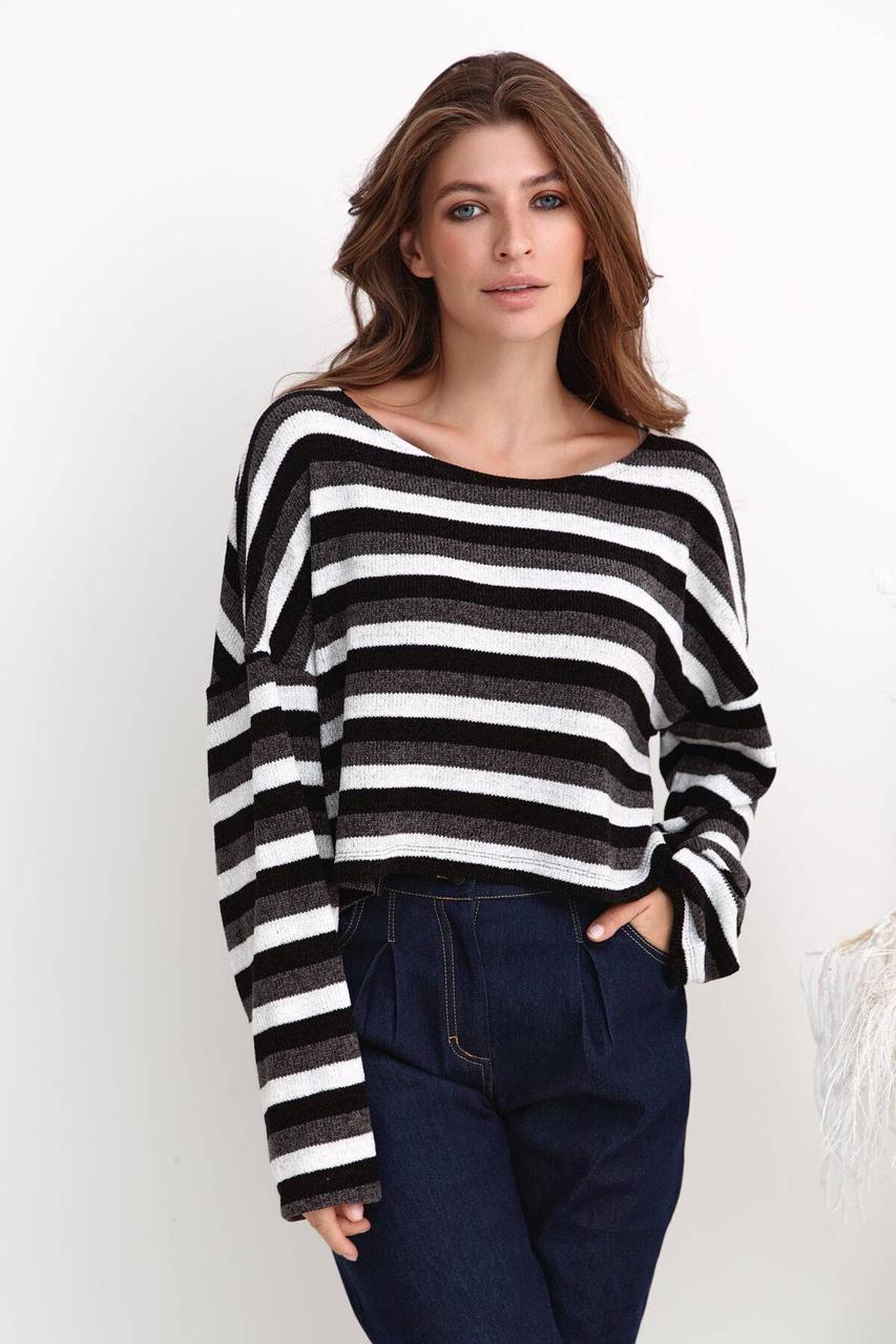 Светр 3242-c01 LXL Сіра/полоска, фото 1