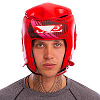 Шлем боксерский кожаный открытый с усиленной защитой макушки BDB р-р L