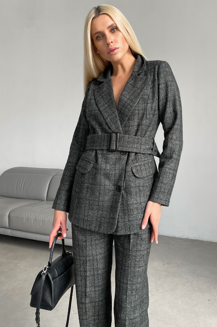 Пиджак 3372-с02 L Зелена клітинка, фото 1