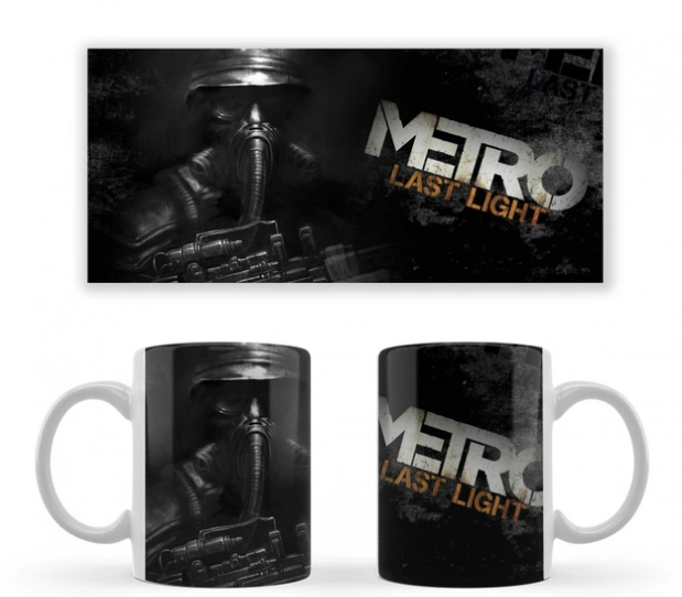 Чашка біла керамічна Metro: Last Light (Метро 2033: Луч надії) ABC