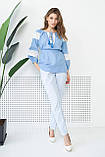 Блуза 410-с02 L Блакитний, фото 2
