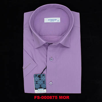 Сорочка чоловіча, приталена (Slim Fit), з коротким рукавом, FITMENS FS-000875 MOR 80% бавовна 20% поліестер