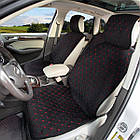 Накидки на сидіння алькантара LUX стьобані комплект Чорно-червоні, фото 2