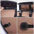 Накидки на сидіння алькантара LUX стьобані комплект Чорно-червоні, фото 5