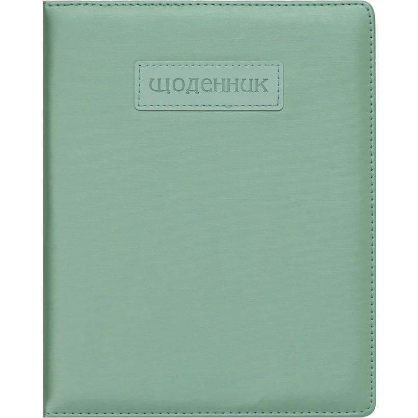 Щоденник кожзам А5, тв.обк./ Зелений пастельний
